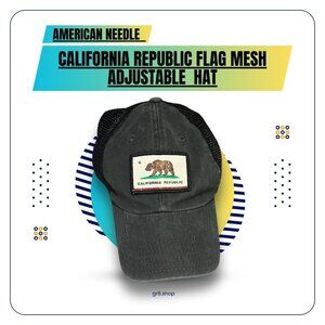 American Needle California Republic Flag Mesh Adjustable Hat - One Size - Made I